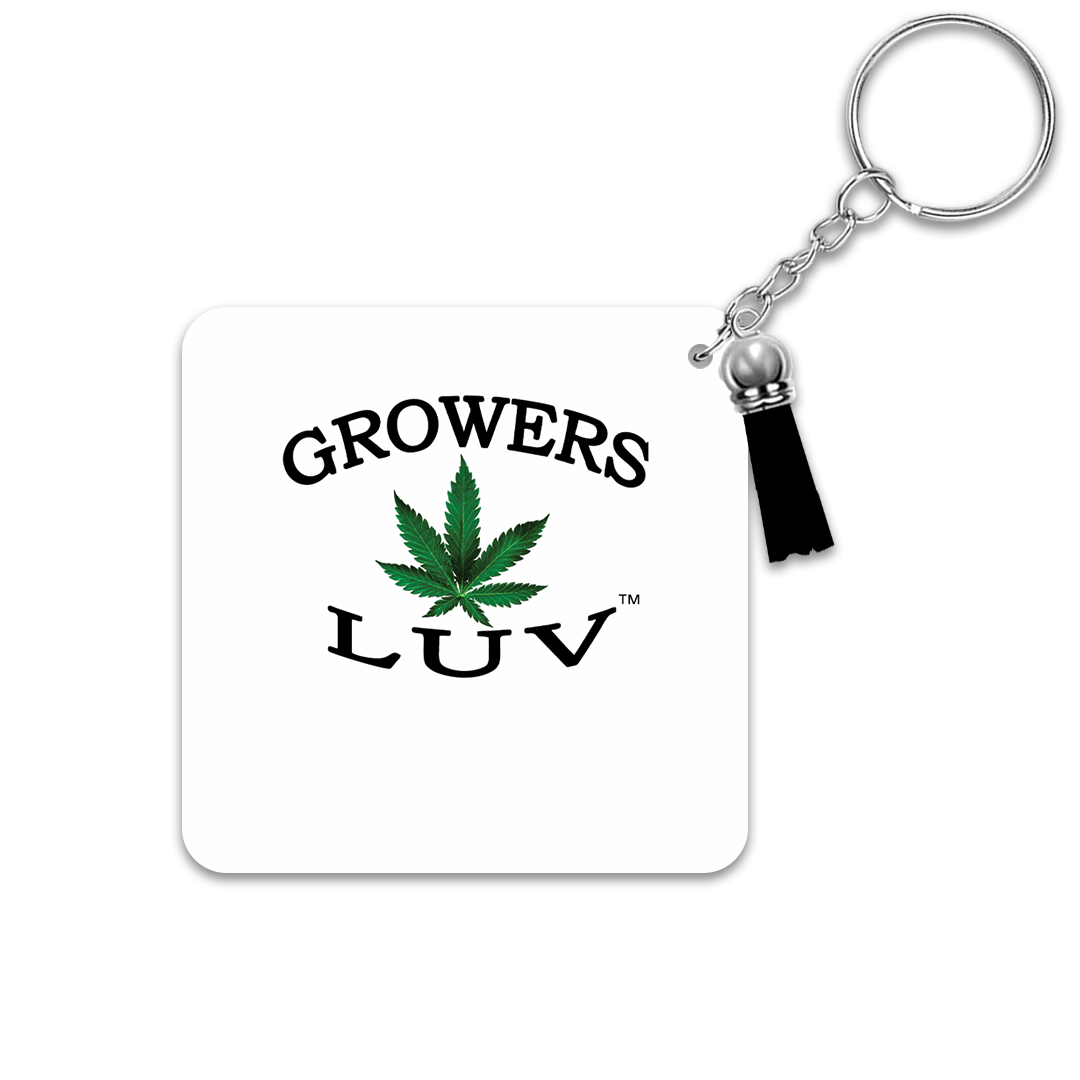 Growers Luv Key Chain Square White