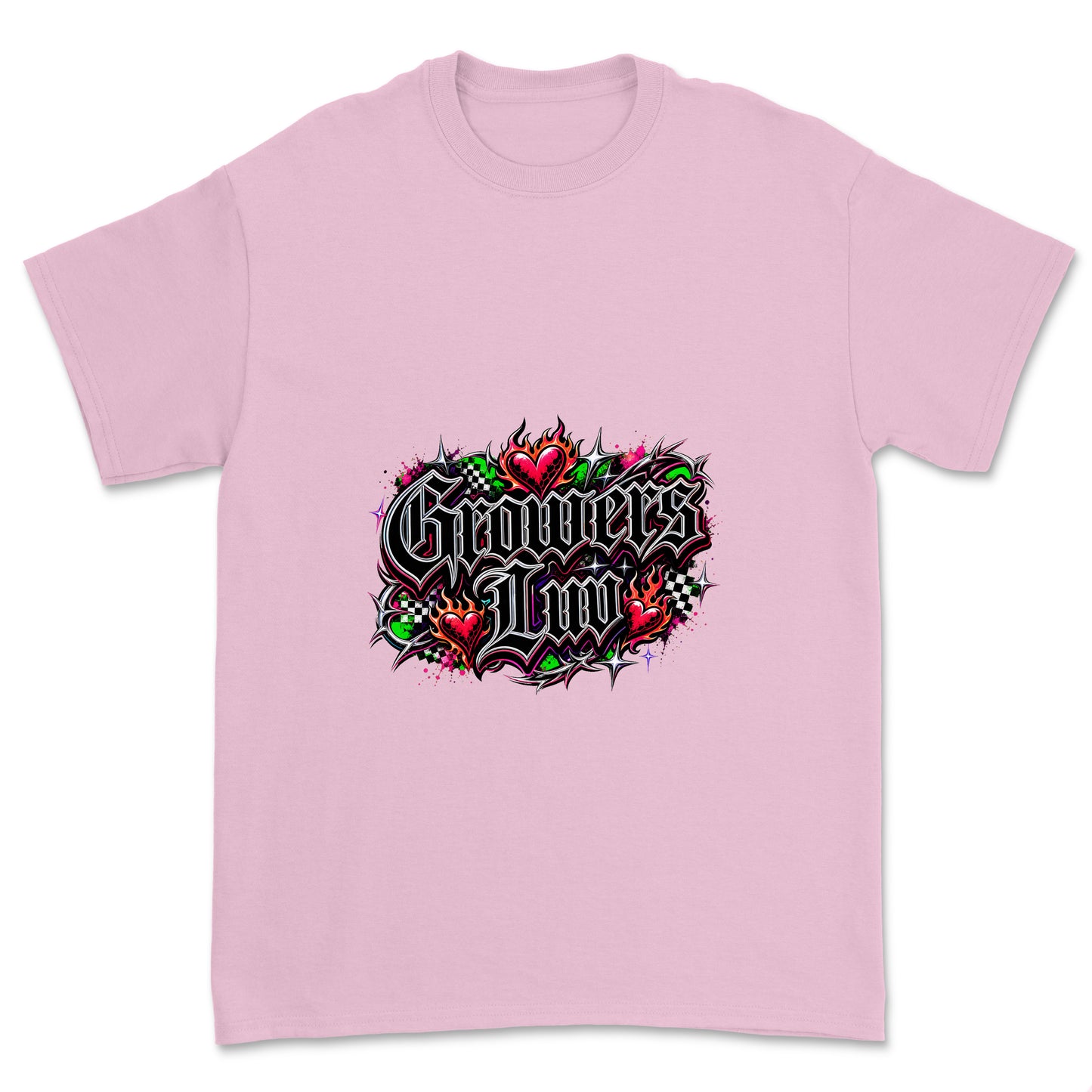 Dark Streetwear Youth Graphic Tee in Light Pink