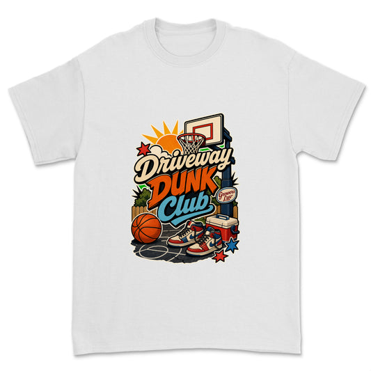 Driveway Dunk Club Men's Gildan Graphic Tee in White