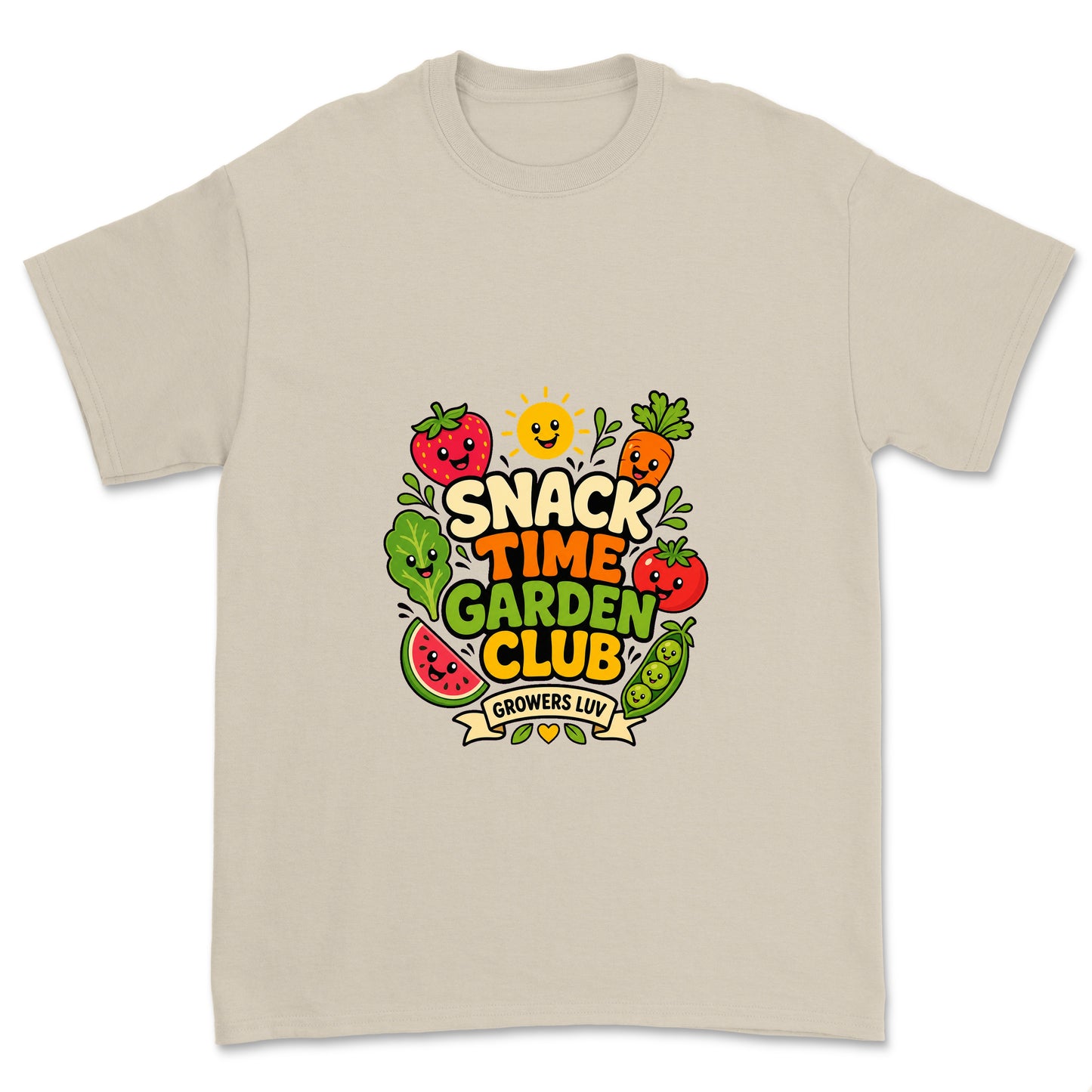 Snack Time Garden Club Youth Graphic Tee in Sand