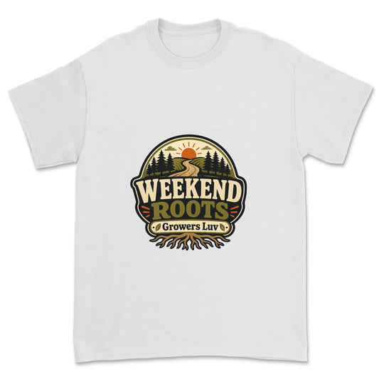 Weekend Roots Men's Gildan Graphic Tee in White