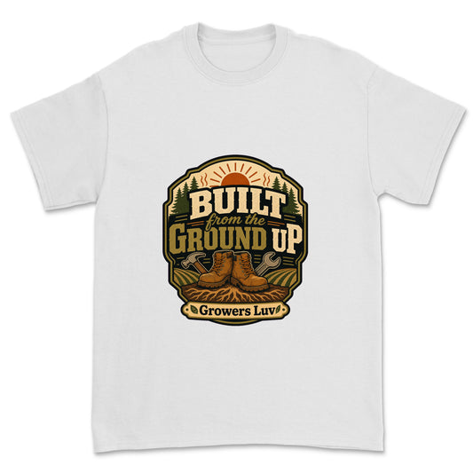 Built From The Ground Up Men's Gildan Graphic Tee in White