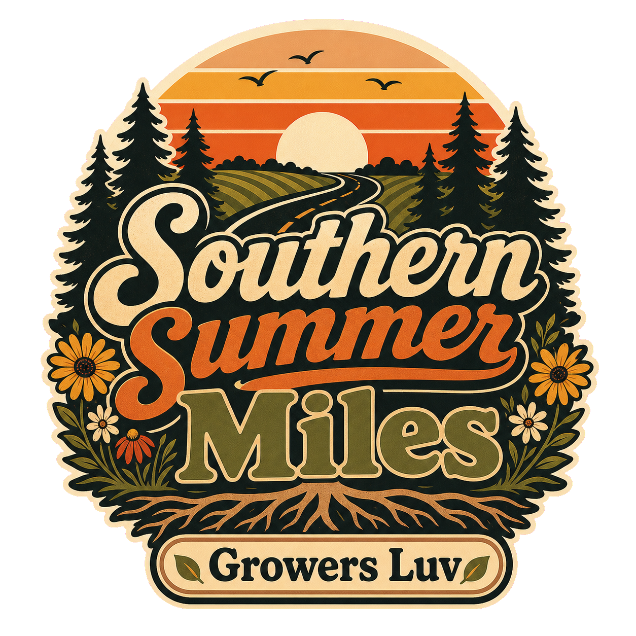 Southern Summer Miles Large Natural Tote Bag artwork detail
