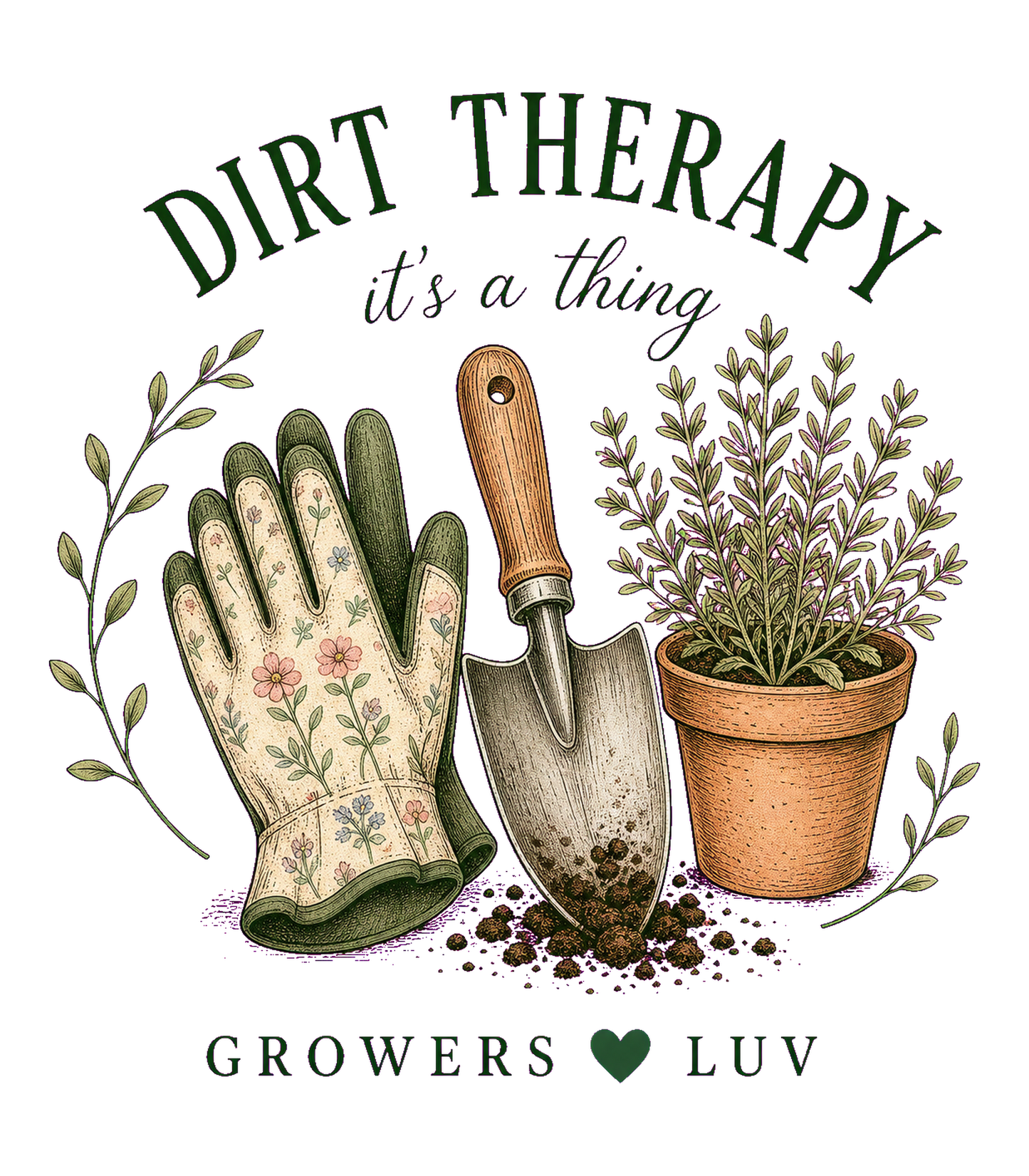Dirt Therapy Large Natural Tote Bag artwork detail