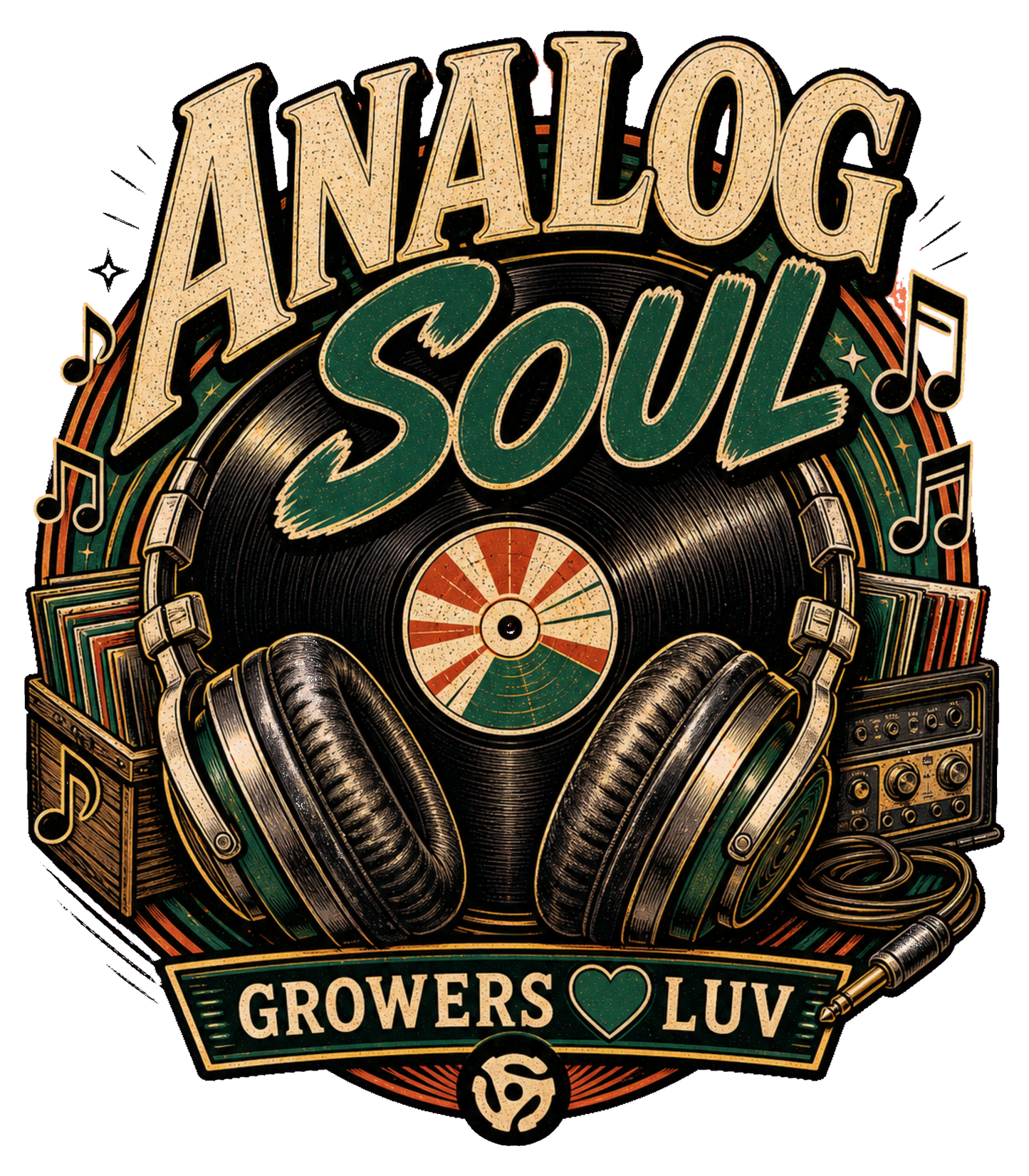 Analog Soul Large Natural Tote Bag artwork detail