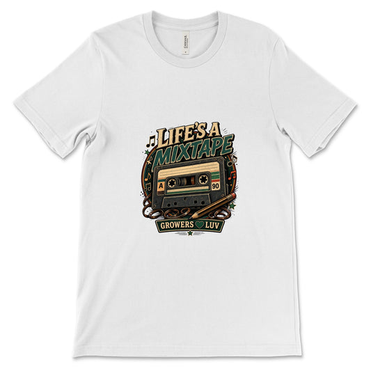 Lifes A Mixtape Women's Bella Canvas Graphic Tee in White