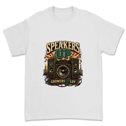 Speakers Up Men's Gildan Graphic Tee in White