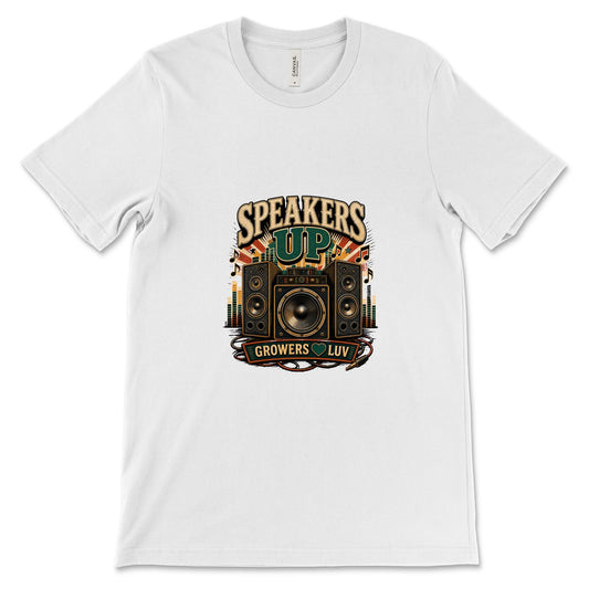 Speakers Up Women's Bella Canvas Graphic Tee in White