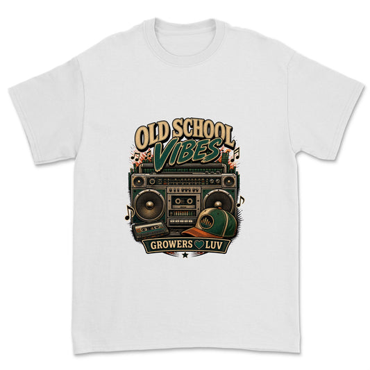 Old School Vibes Men's Gildan Graphic Tee in White