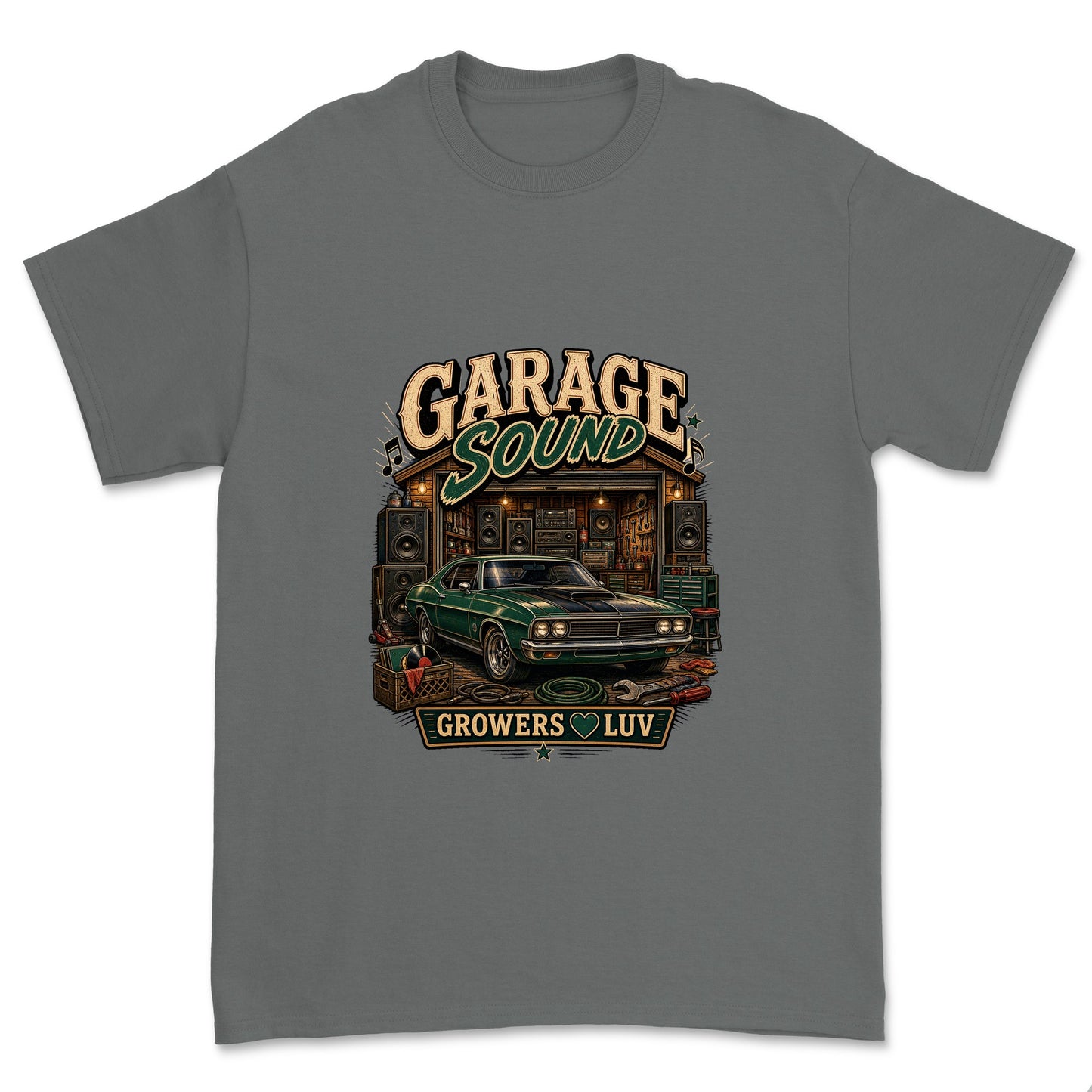 Garage Sound Men's Gildan Graphic Tee in Charcoal