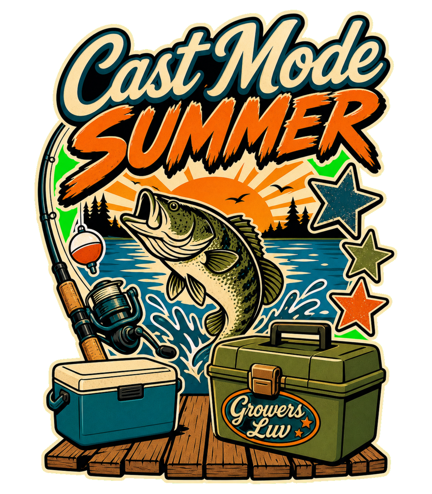 Cast Mode Summer Large Natural Tote Bag artwork detail