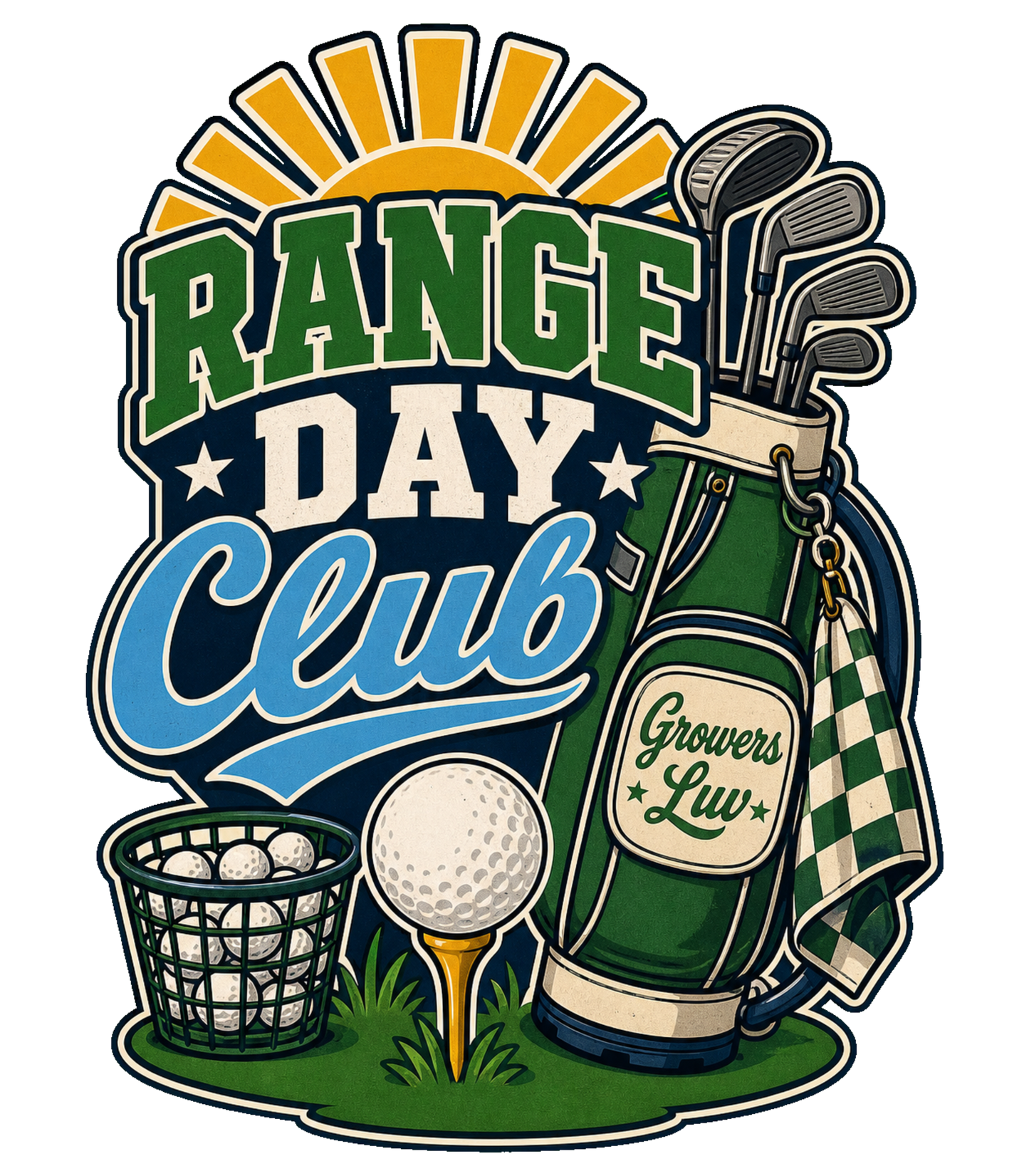 Range Day Club Large Natural Tote Bag artwork detail