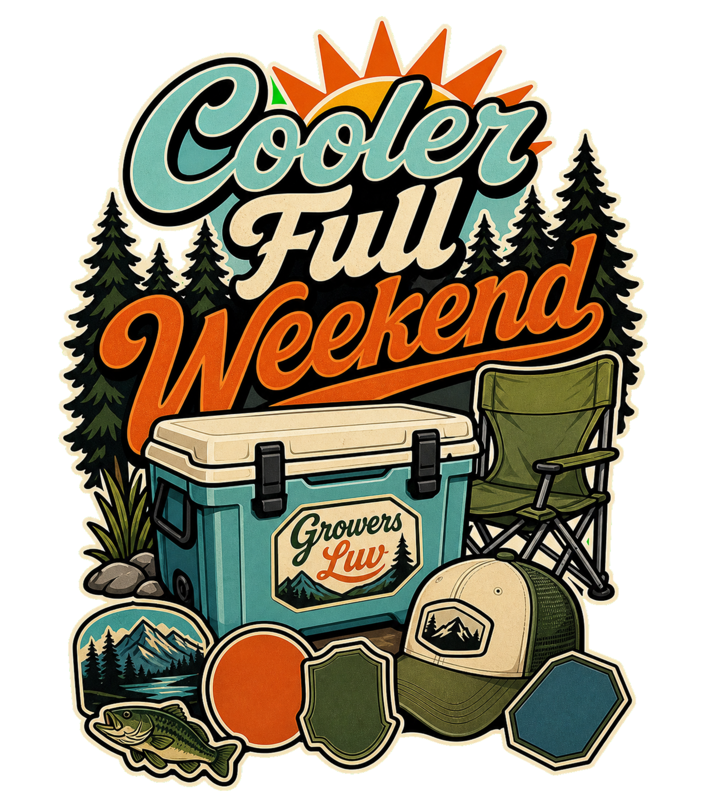 Cooler Full Weekend Large Natural Tote Bag artwork detail