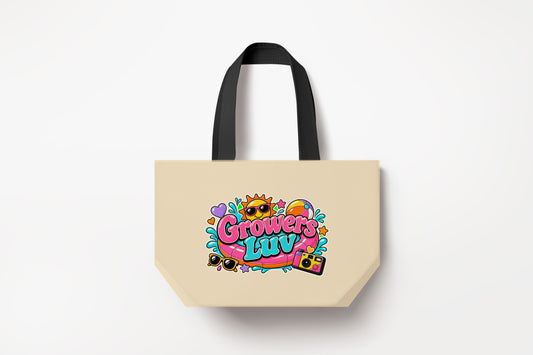 Pool Party Large Natural Tote Bag product mockup on natural tote bag