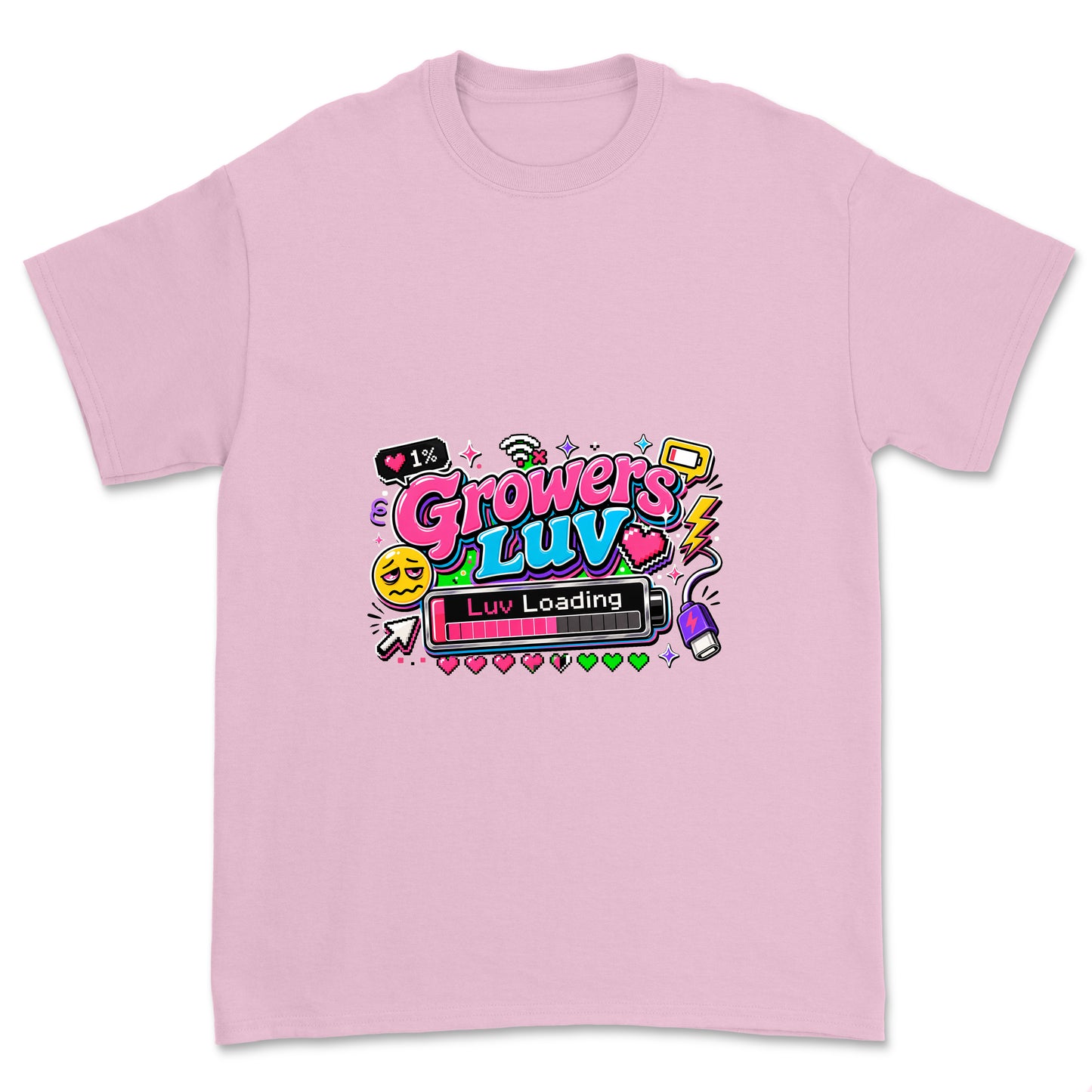 Luv Loading Youth Graphic Tee in Light Pink