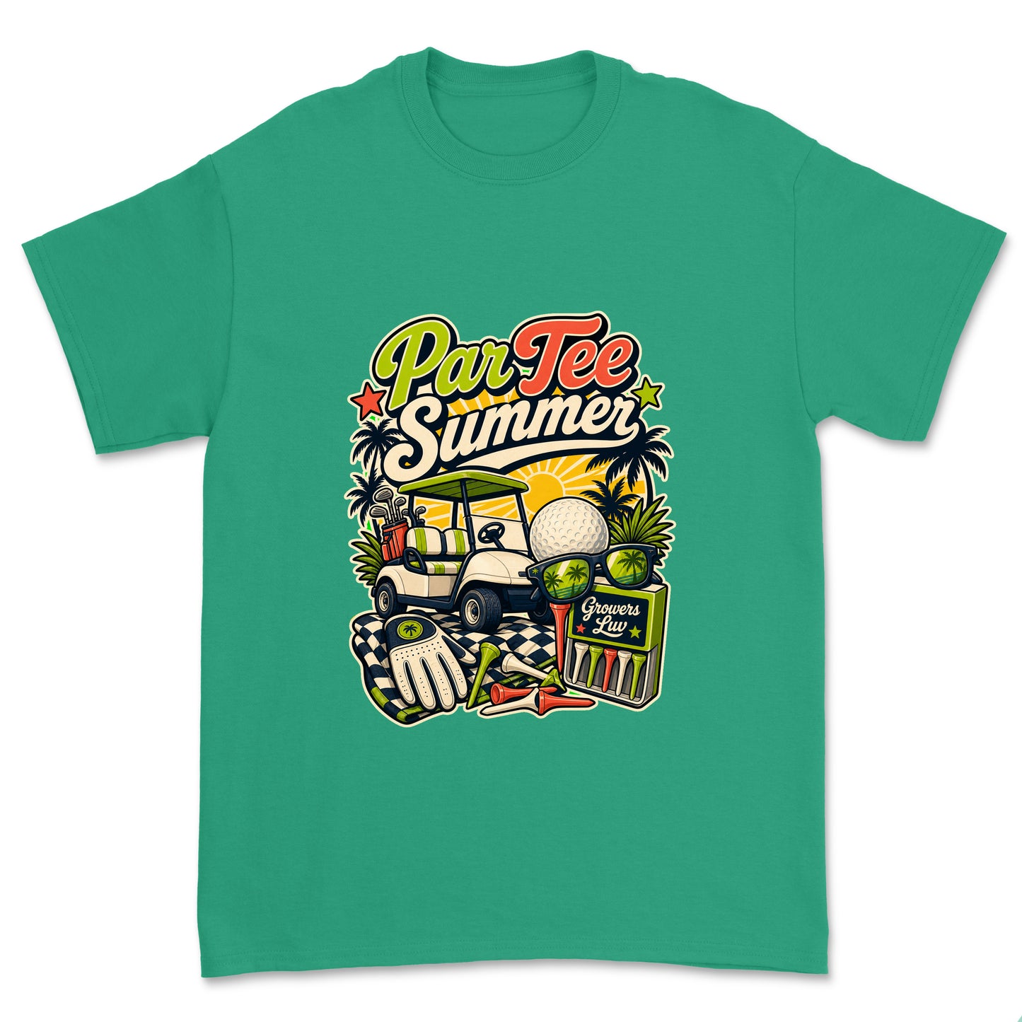 Par Tee Summer Men's Gildan Graphic Tee in Kelly Green