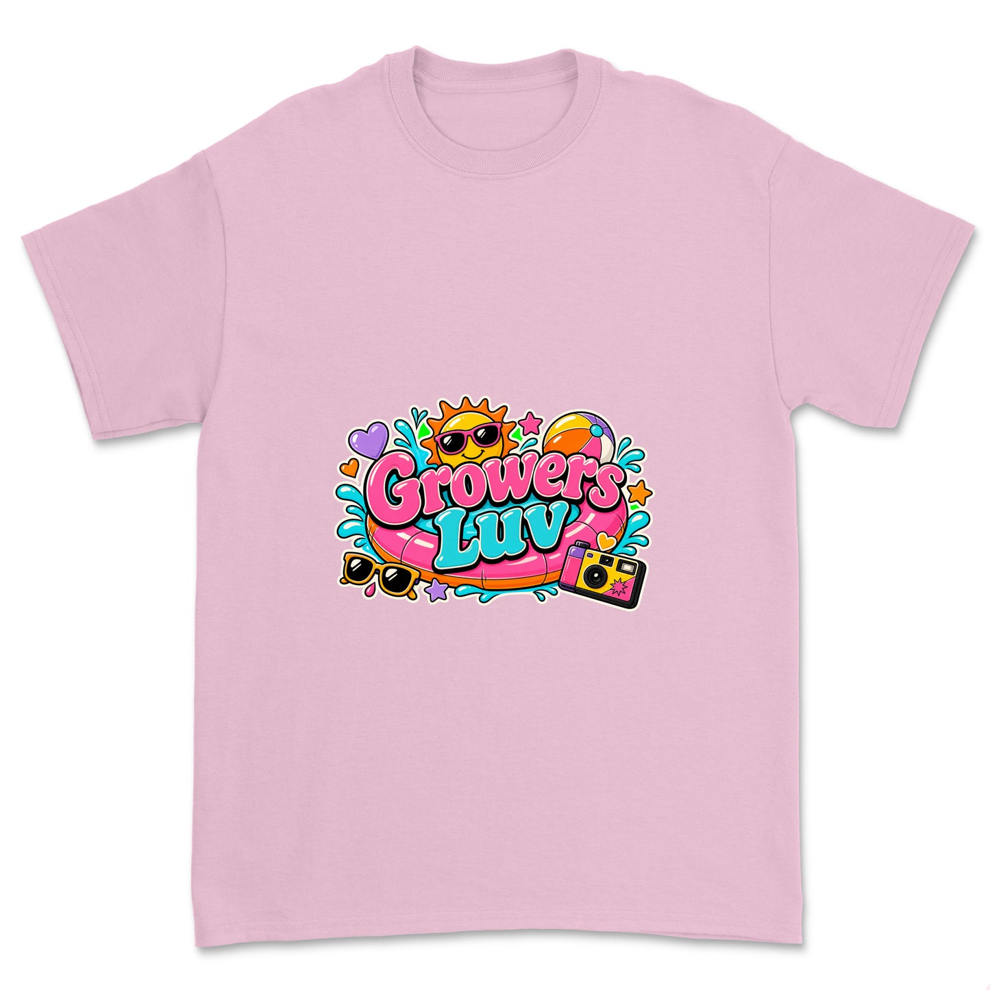 Pool Party Youth Graphic Tee in Light Pink