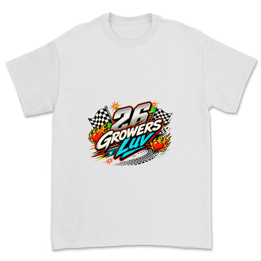 Racing Hearts Youth Graphic Tee in White