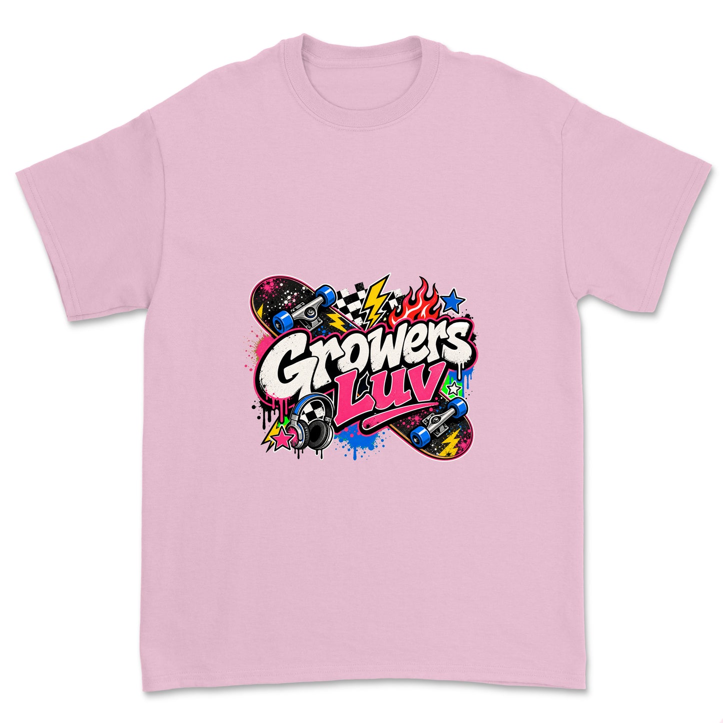 Skate Static Youth Graphic Tee in Light Pink