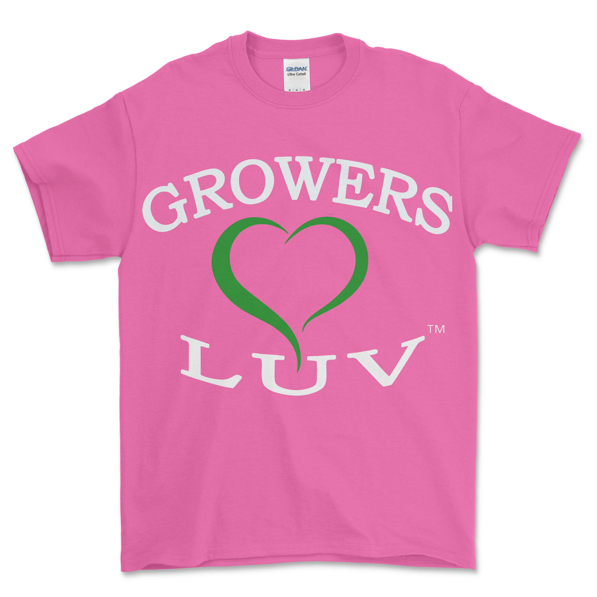 Growers Luv T-Shirt Pink with Green Heart
