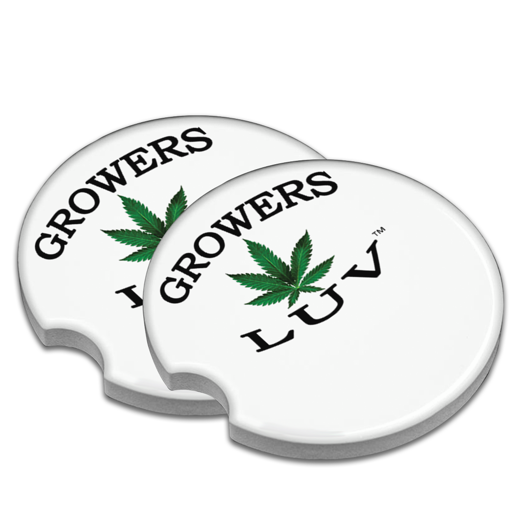 Growers Luv Car Coaster White