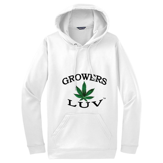 Growers Luv White Hoodie Sweatshirt With Pocket