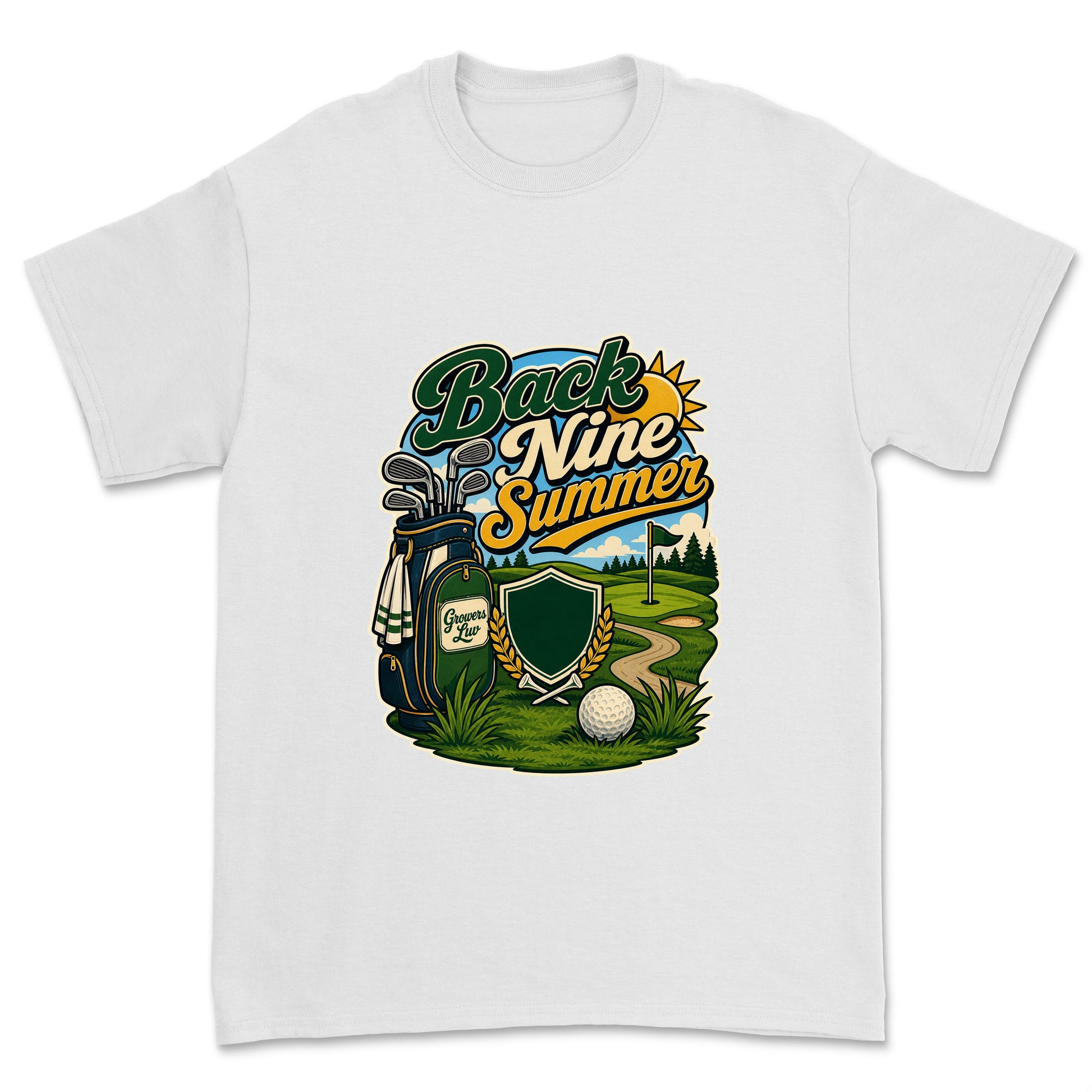 Back Nine Summer Men's Gildan Graphic Tee in White