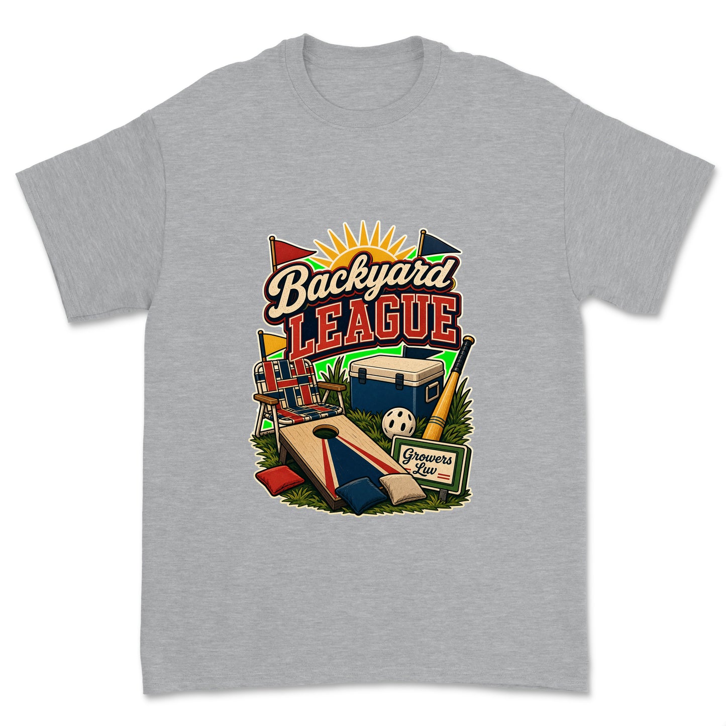 Backyard League Men's Gildan Graphic Tee in Sport Grey Heather