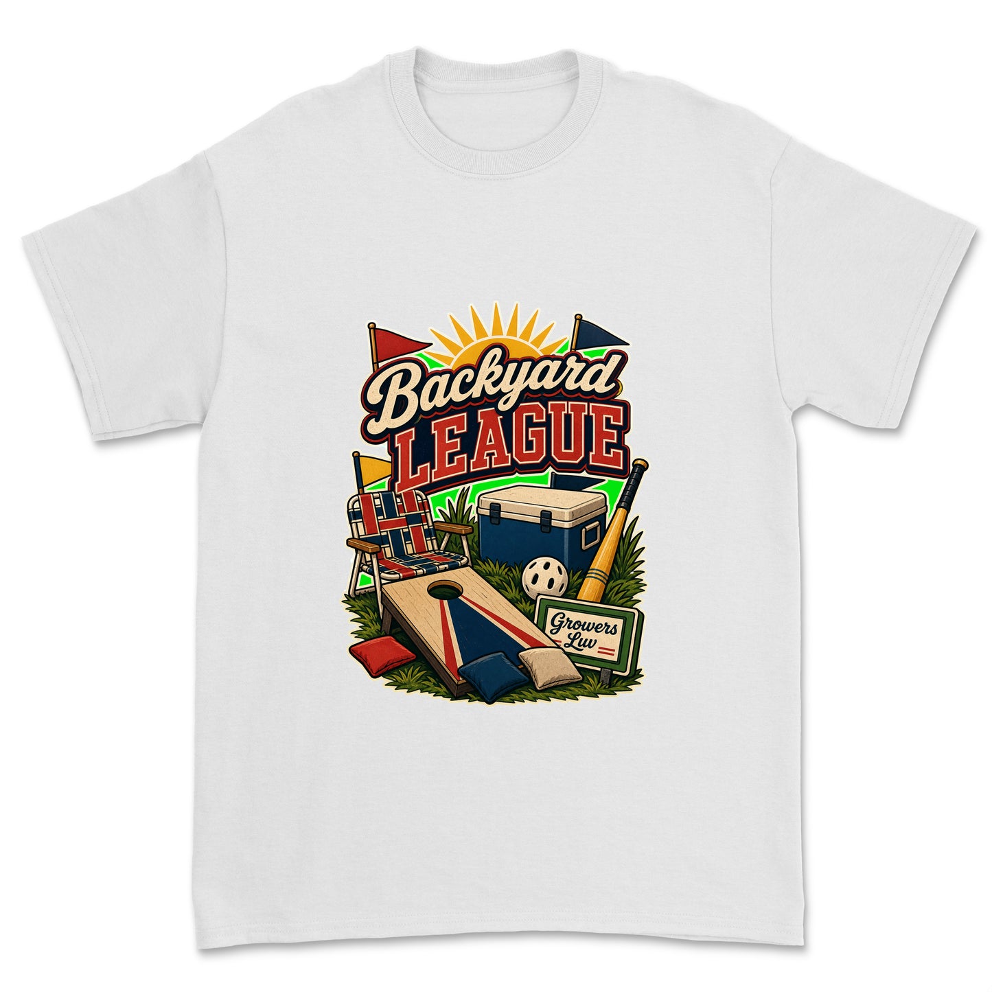 Backyard League Men's Gildan Graphic Tee in White