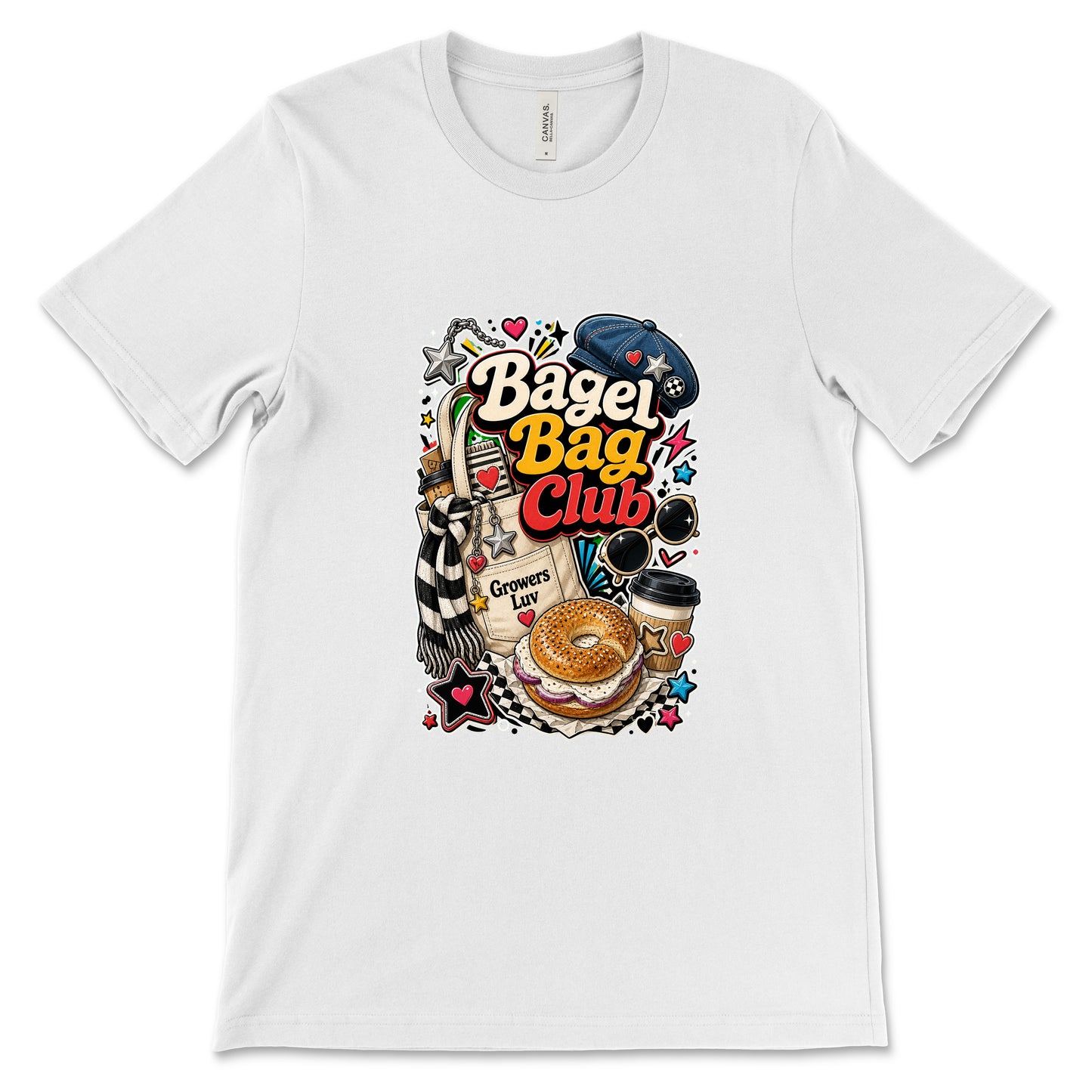 Bagel Bag Club Women's Bella Canvas Graphic Tee in White
