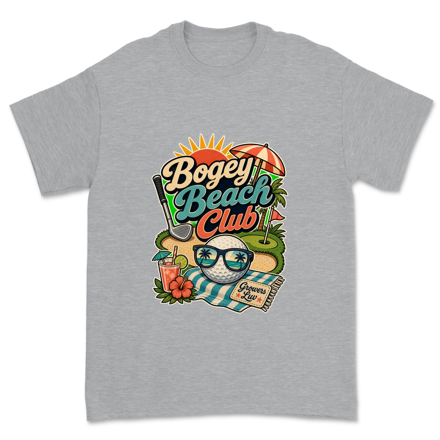 Bogey Beach Club Men's Gildan Graphic Tee in Sport Grey Heather