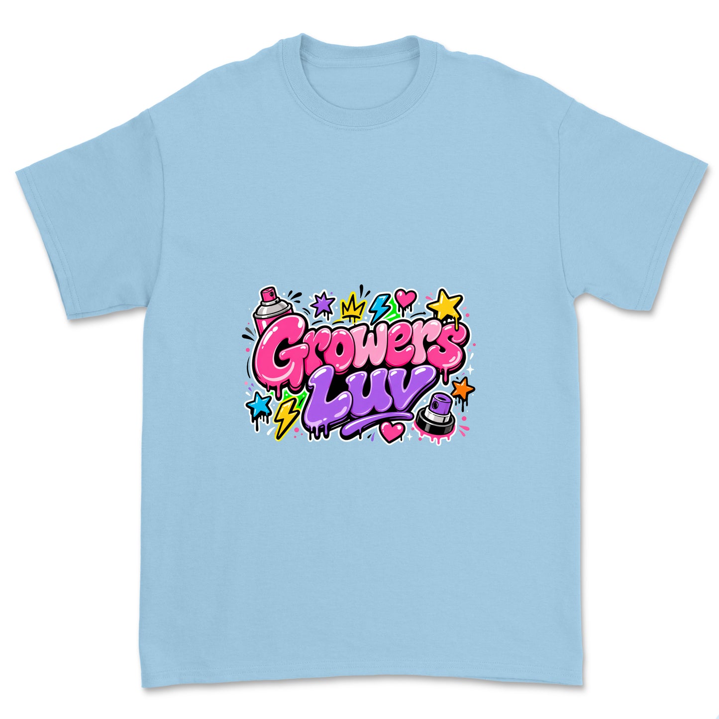 Bubblegum Graffiti Youth Graphic Tee in Light Blue