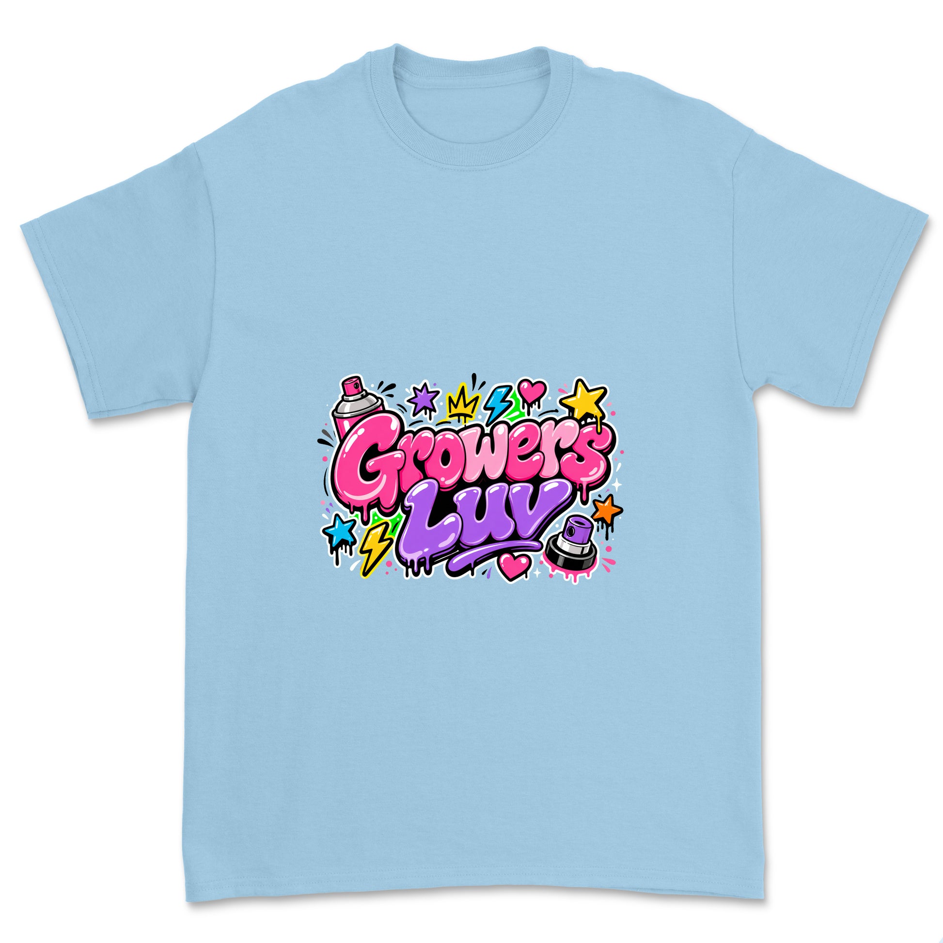 Bubblegum Graffiti Youth Graphic Tee in Light Blue
