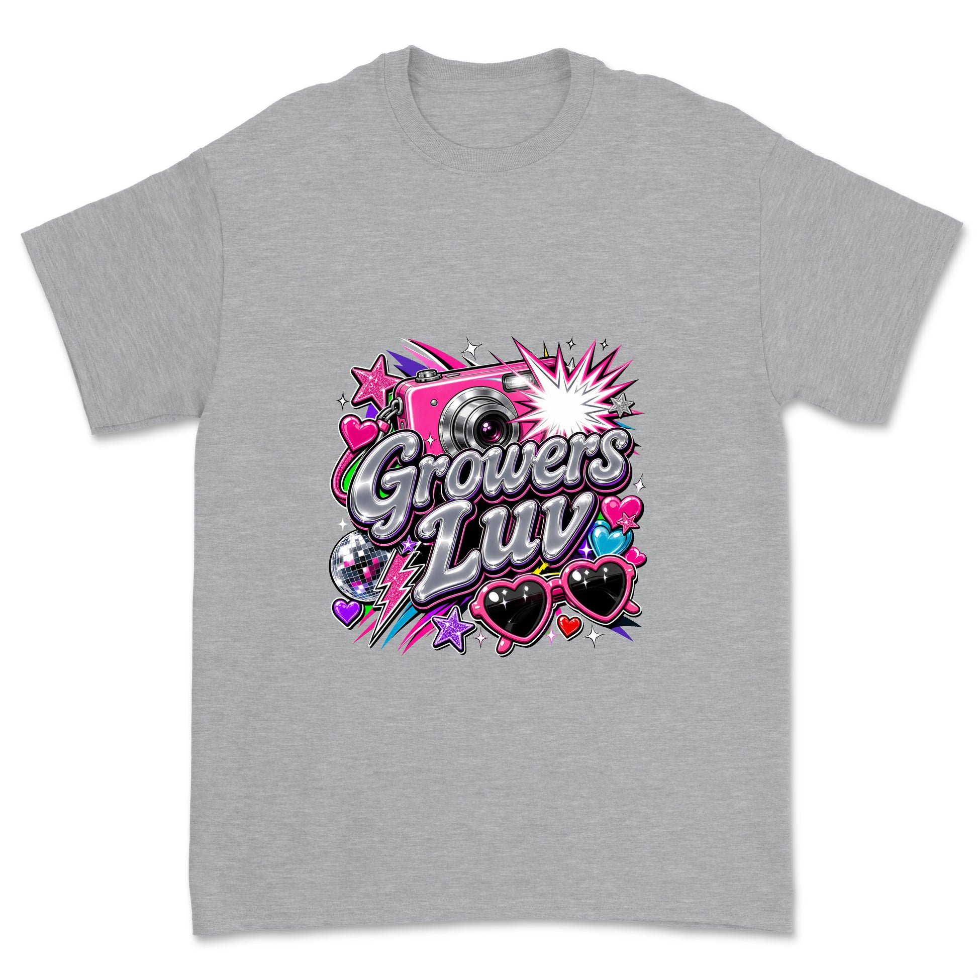 Camera Flash Youth Graphic Tee in Sport Grey Heather