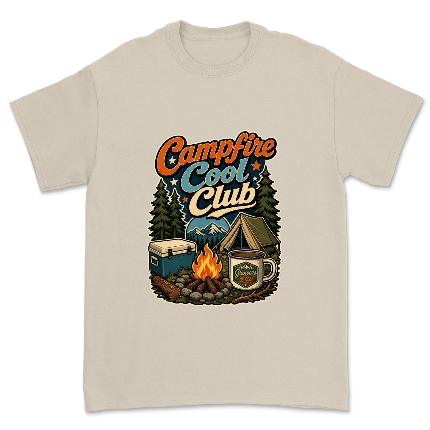 Campfire Cool Club Men's Gildan Graphic Tee in Sand