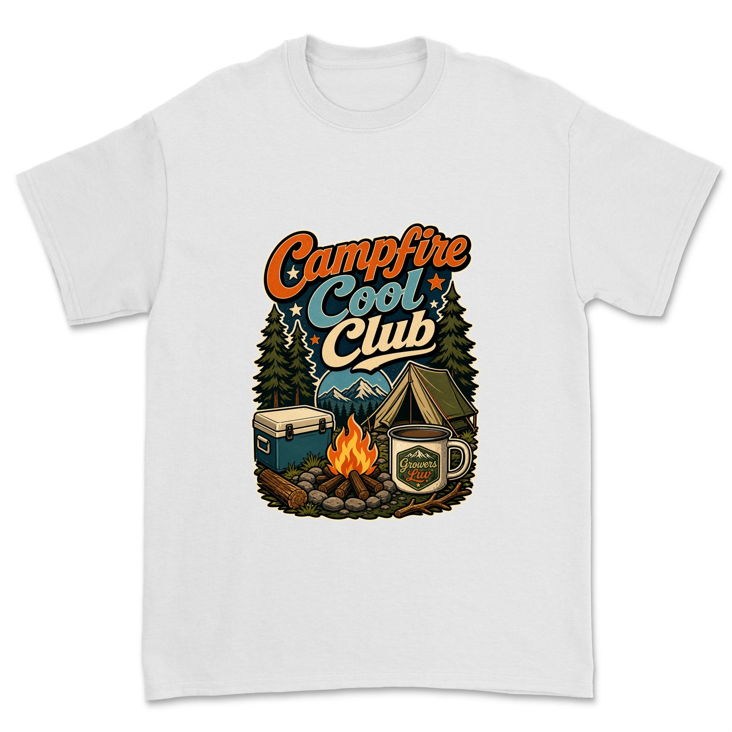 Campfire Cool Club Men's Gildan Graphic Tee in White