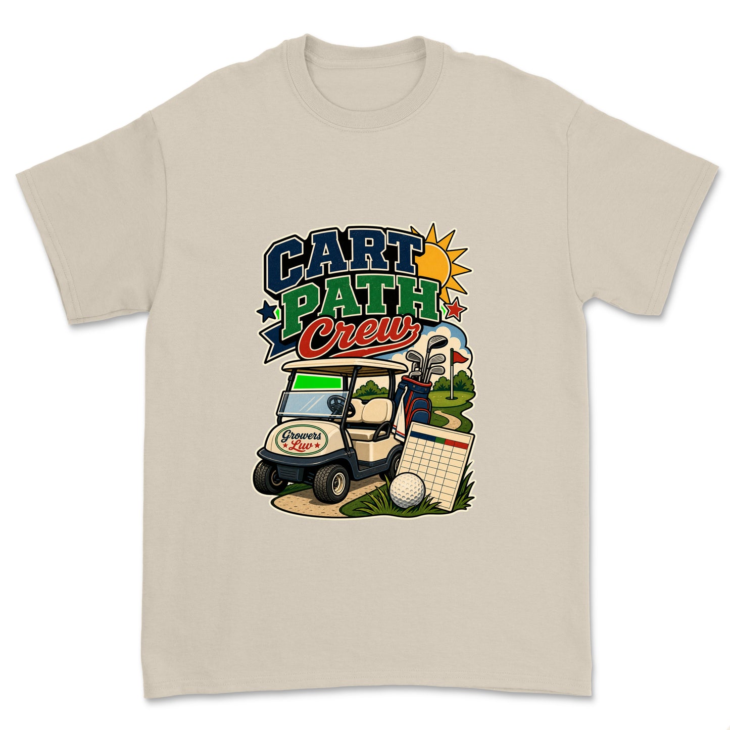 Cart Path Crew Men's Gildan Graphic Tee in Sand