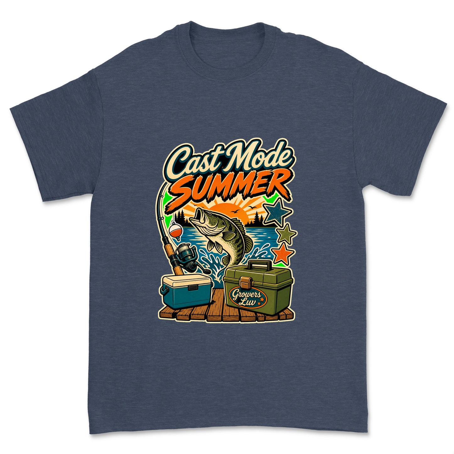 Cast Mode Summer Men's Gildan Graphic Tee in Heather Navy
