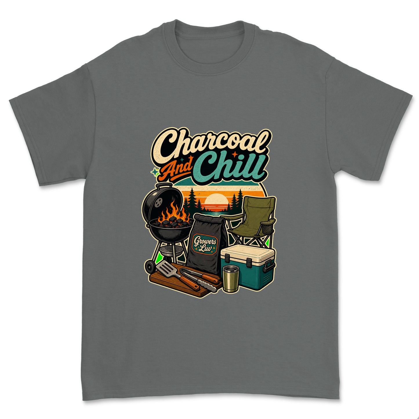 Charcoal And Chill Men's Gildan Graphic Tee in Charcoal