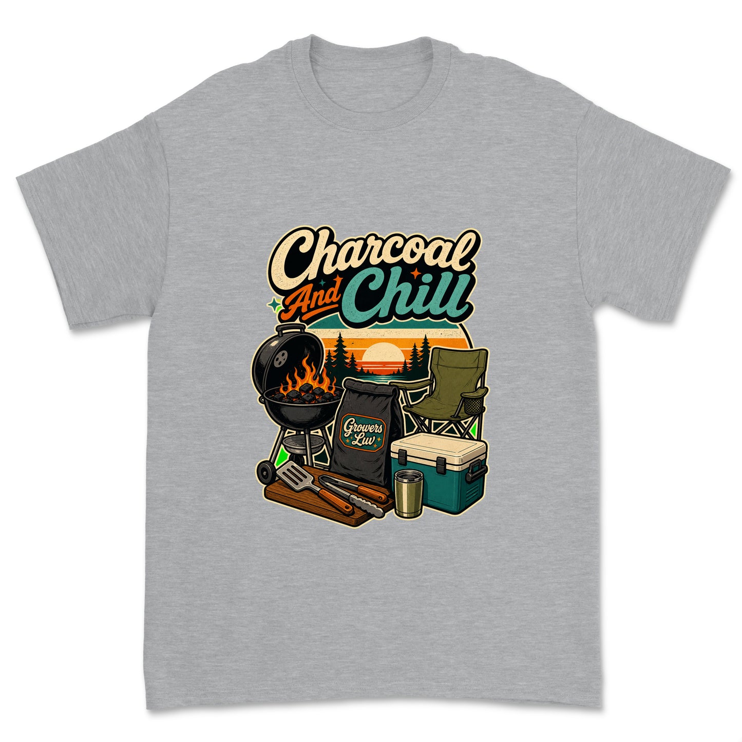 Charcoal And Chill Men's Gildan Graphic Tee in Sport Grey Heather