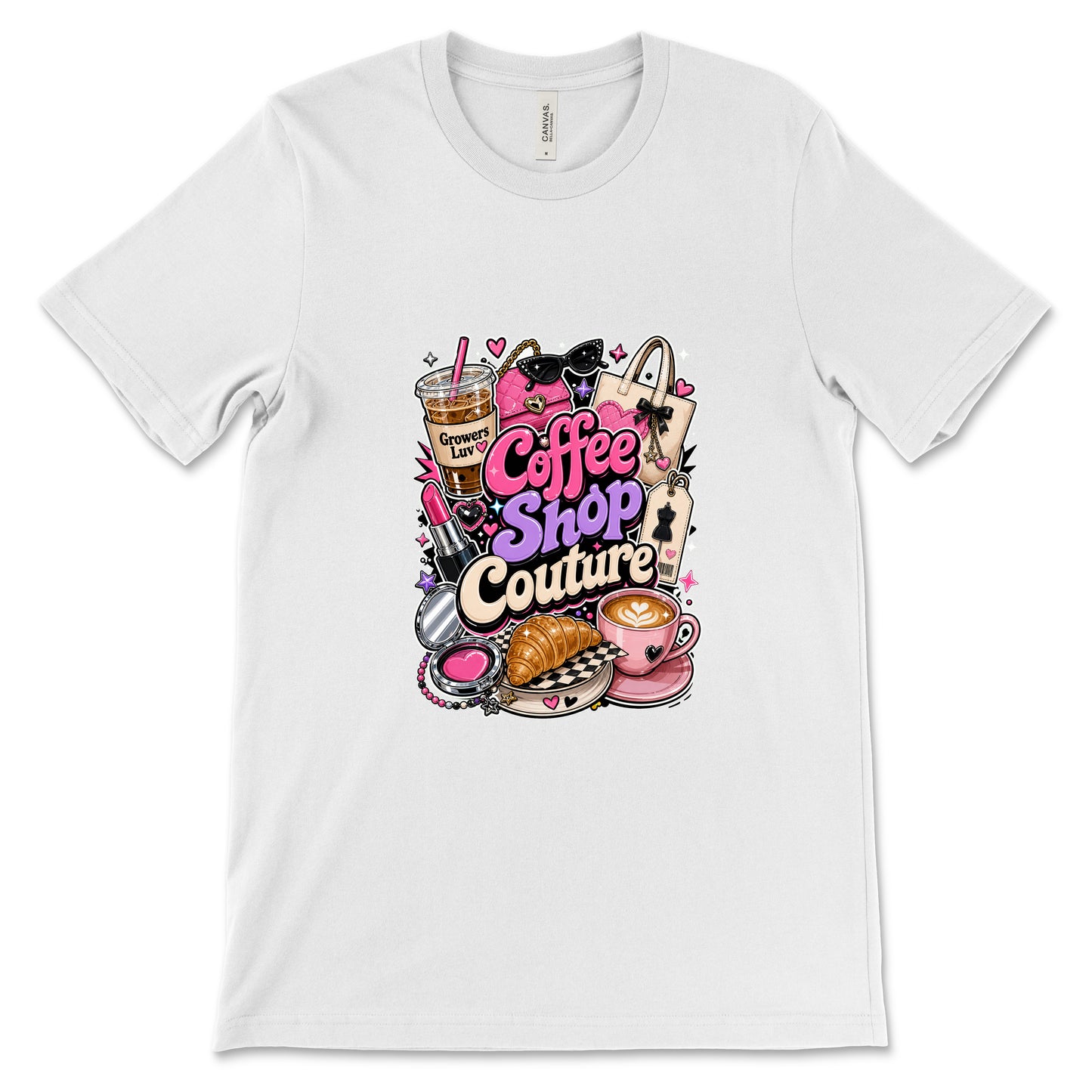 Coffee Shop Couture Women's Bella Canvas Graphic Tee in White