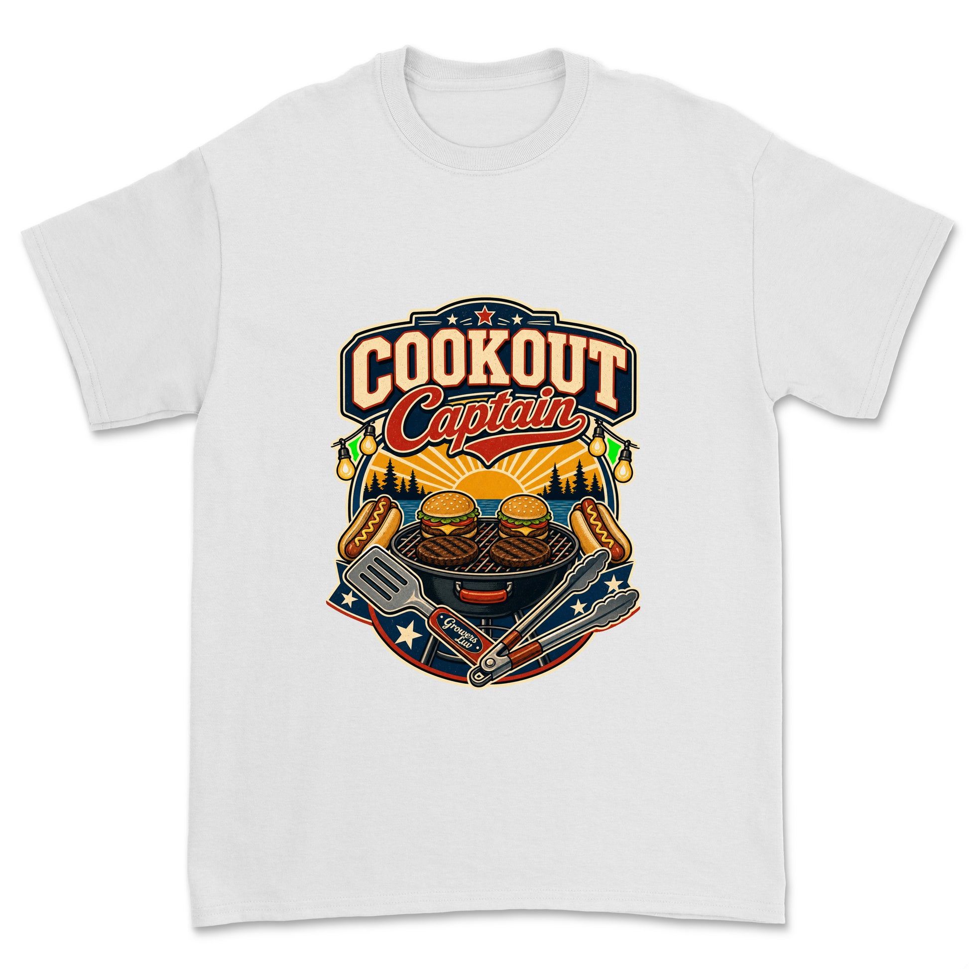 Cookout Captain Men's Gildan Graphic Tee in White