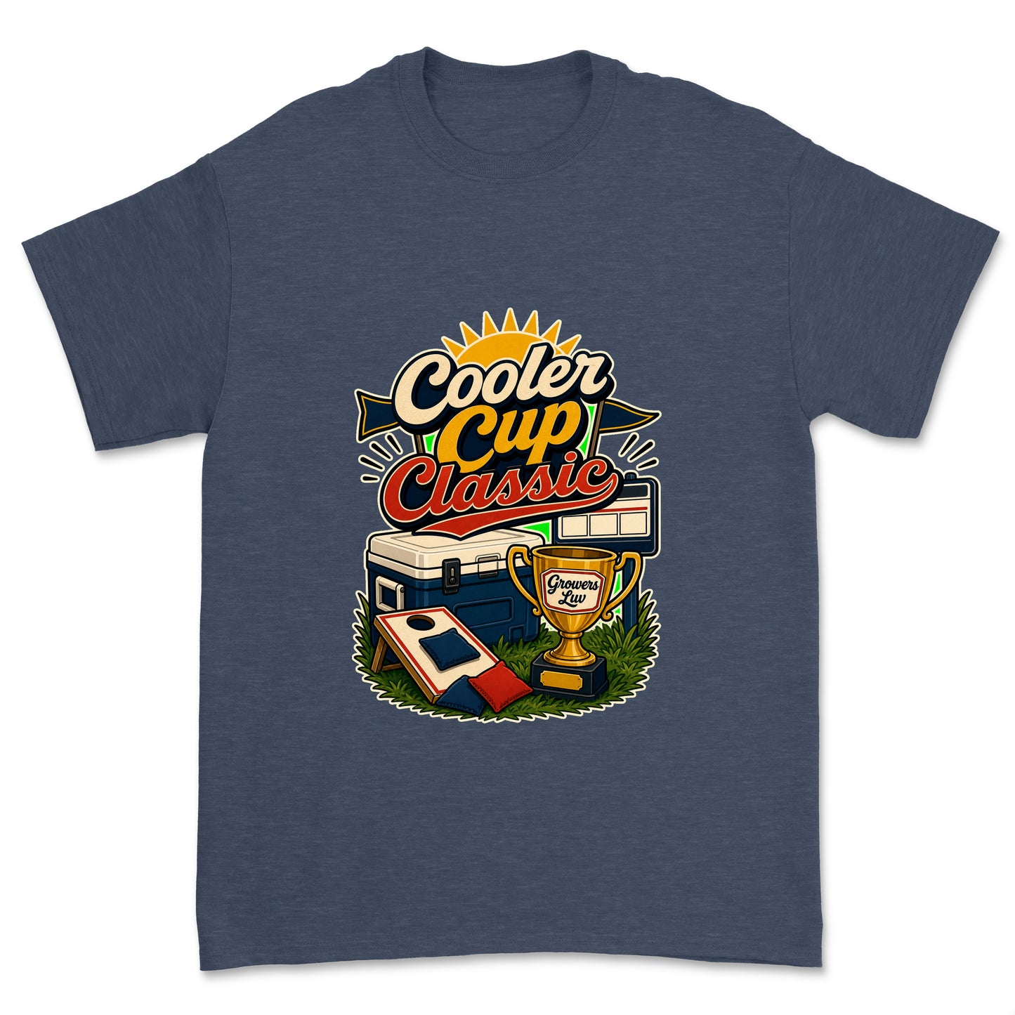 Cooler Cup Classic Men's Gildan Graphic Tee in Heather Navy