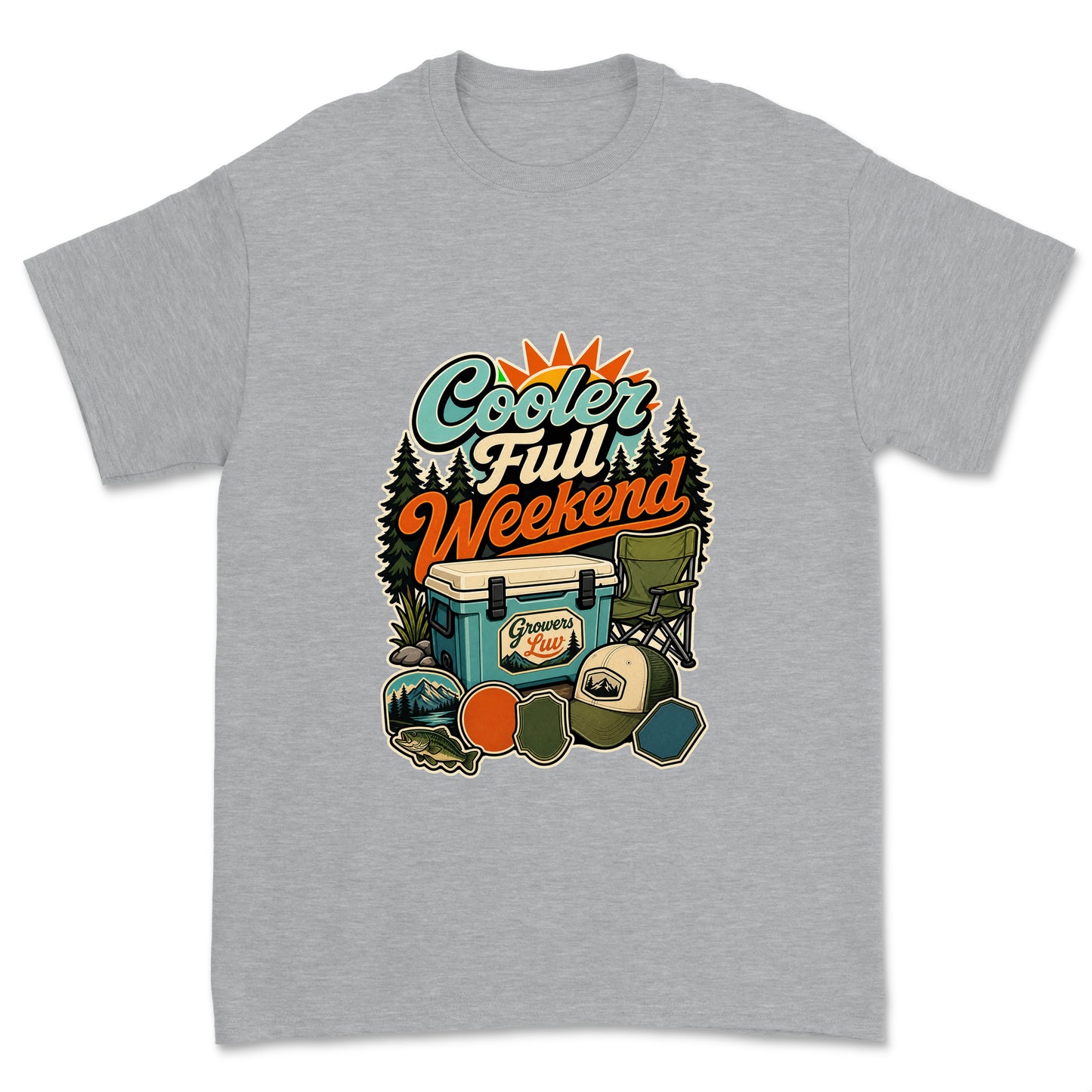 Cooler Full Weekend Men's Gildan Graphic Tee in Sport Grey Heather