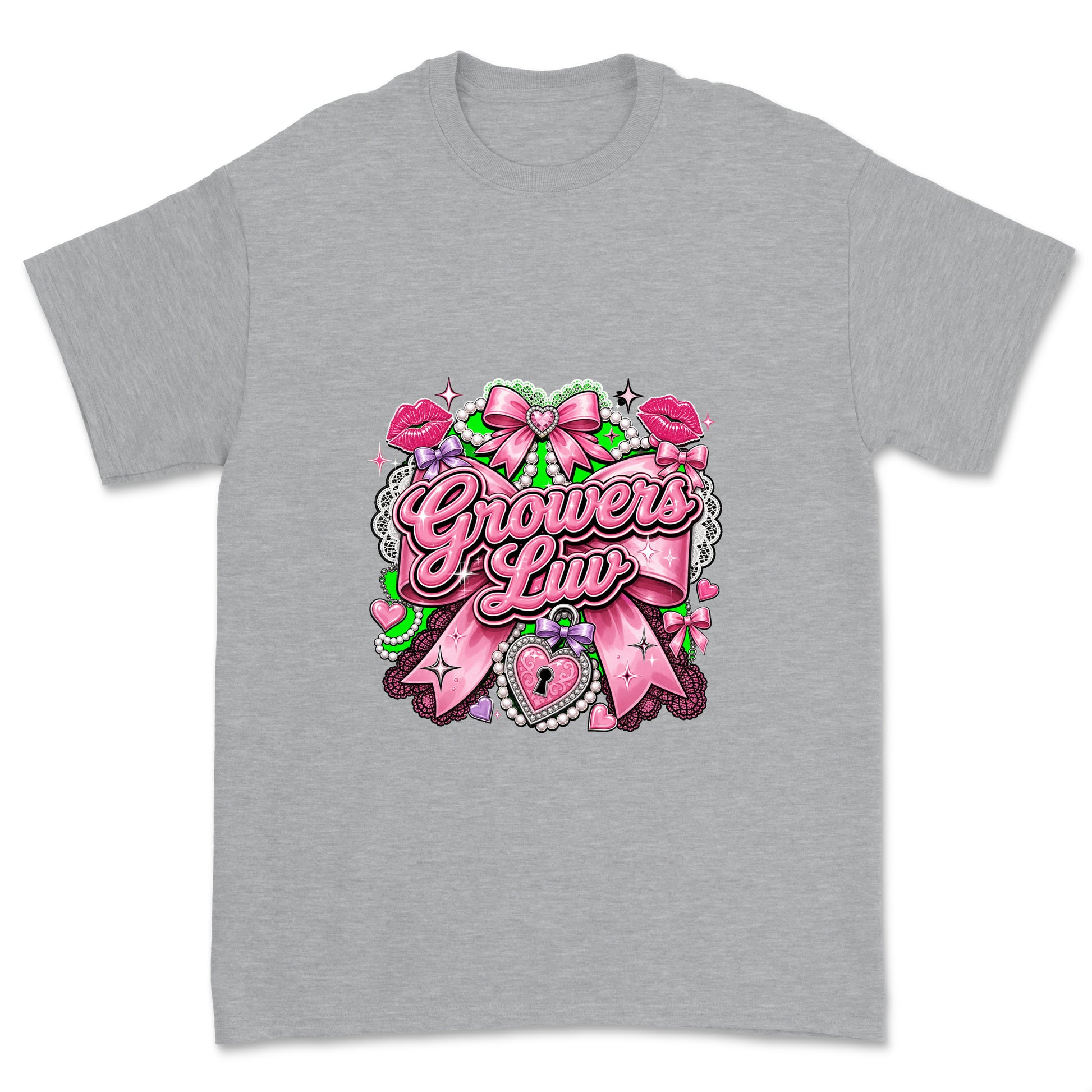 Coquette Bow Youth Graphic Tee in Sport Grey Heather