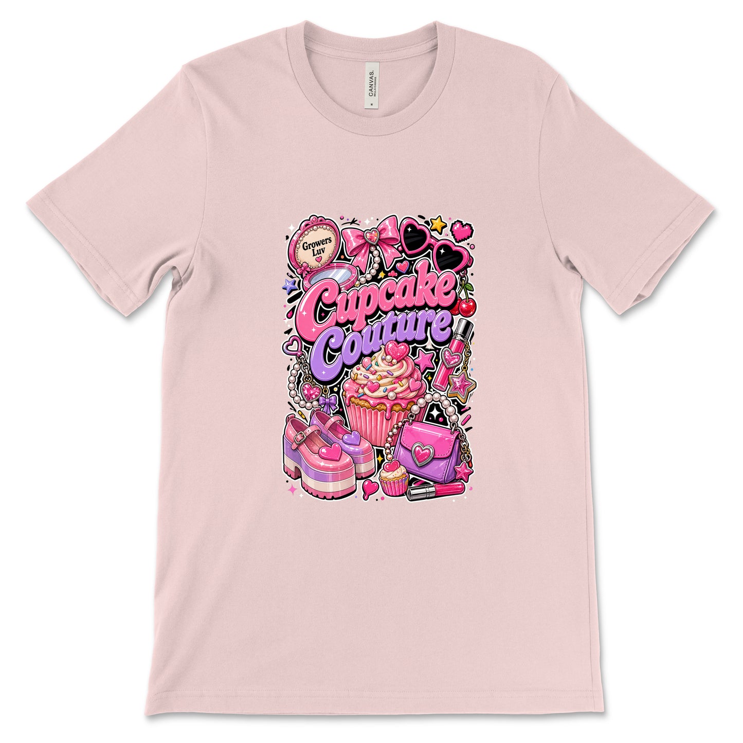 Cupcake Couture Women's Bella Canvas Graphic Tee in Soft Pink