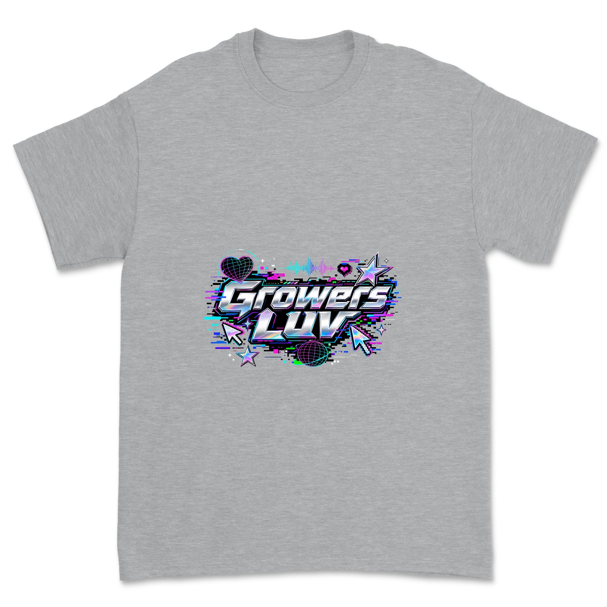 Cyber Glitch Youth Graphic Tee in Sport Grey Heather