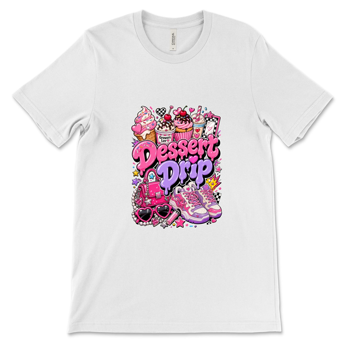 Dessert Drip Women's Bella Canvas Graphic Tee in White