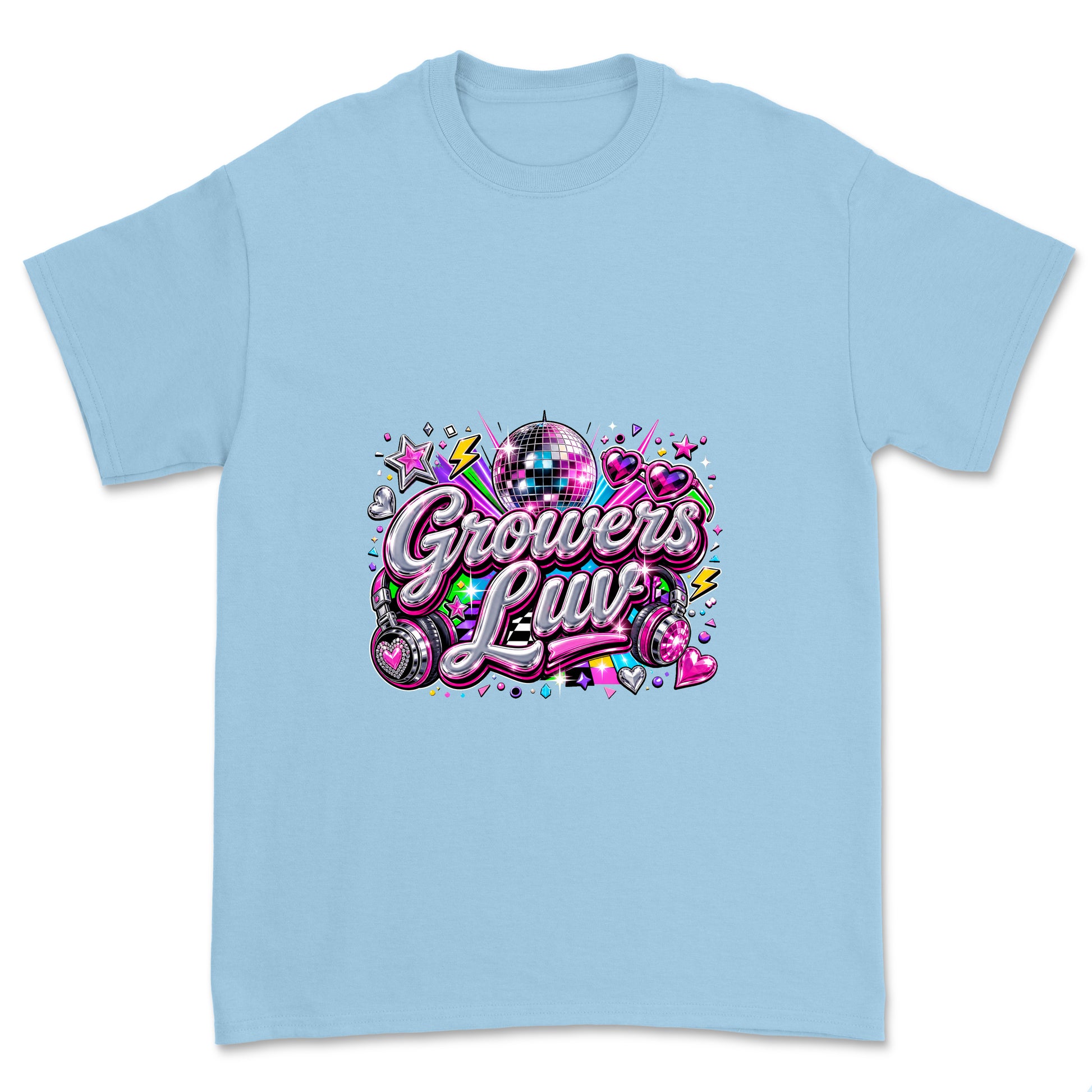 Disco Party Youth Graphic Tee in Light Blue