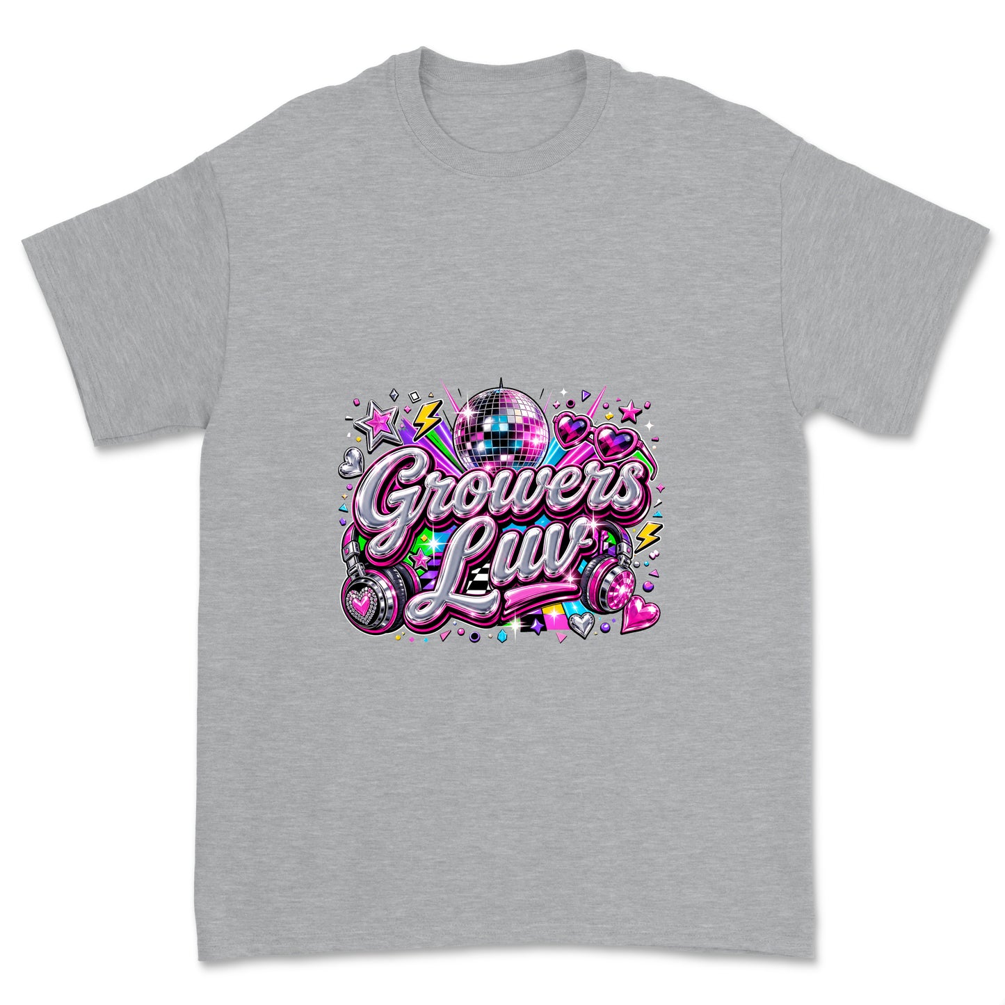 Disco Party Youth Graphic Tee in Sport Grey Heather